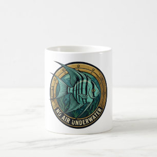 No Air Underwater Angelfish Porthole Coffee Mug