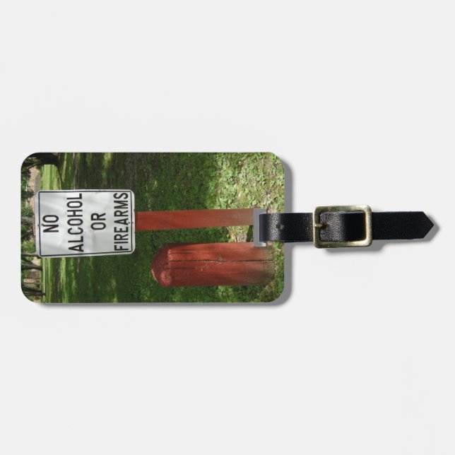 No Alcohol or Firearms luggage tag (Front Horizontal)