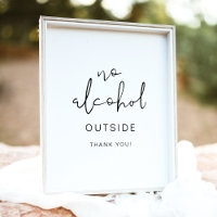 No Alcohol Outside Sign, Modern Minimalist Wedding