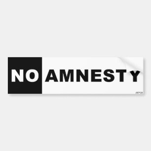 No Amnesty Bumper Sticker