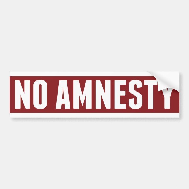 No Amnesty Bumper Sticker (Front)