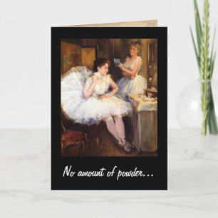 No amount of powder Humour Vintage Birthday Card