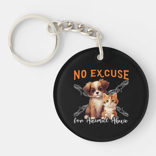 No Animal Abuse Animal Rights Design For Animal Lo Key Ring (Front)