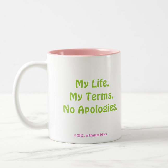 No Apologies Mugs by MDillon Designs (Left)