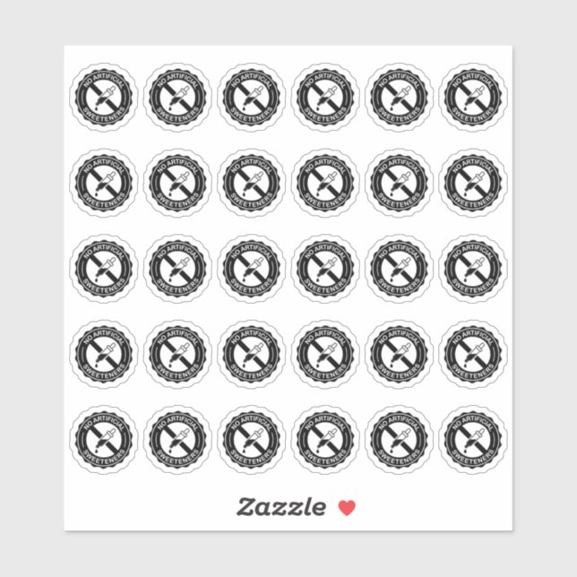 No Artificial Sweeteners Mini Food Packaging Label (Sheet)