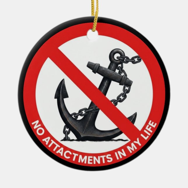 No attachments in my life ceramic tree decoration (Front)