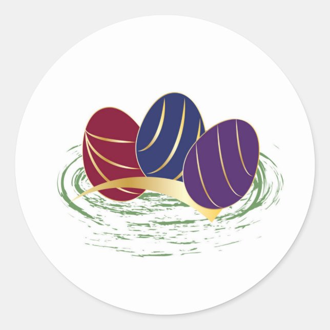 no background Ruby Sapphire Amethyst for Easter Classic Round Sticker (Front)