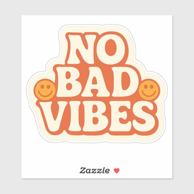 No Bad Vibes – Retro Positive Energy Sticker  (Sheet)