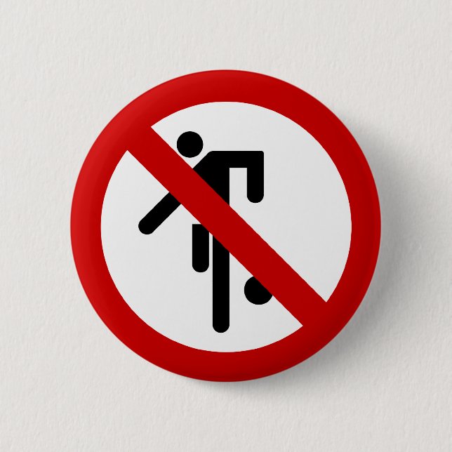 NO Ball Games ⚠ Thai Park Sign ⚠ 6 Cm Round Badge (Front)