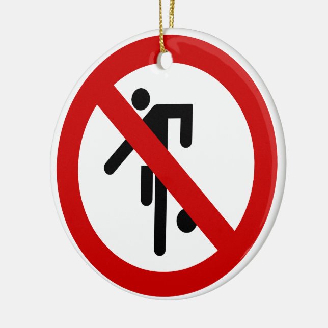 NO Ball Games ⚠ Thai Park Sign ⚠ Ceramic Tree Decoration (Left)