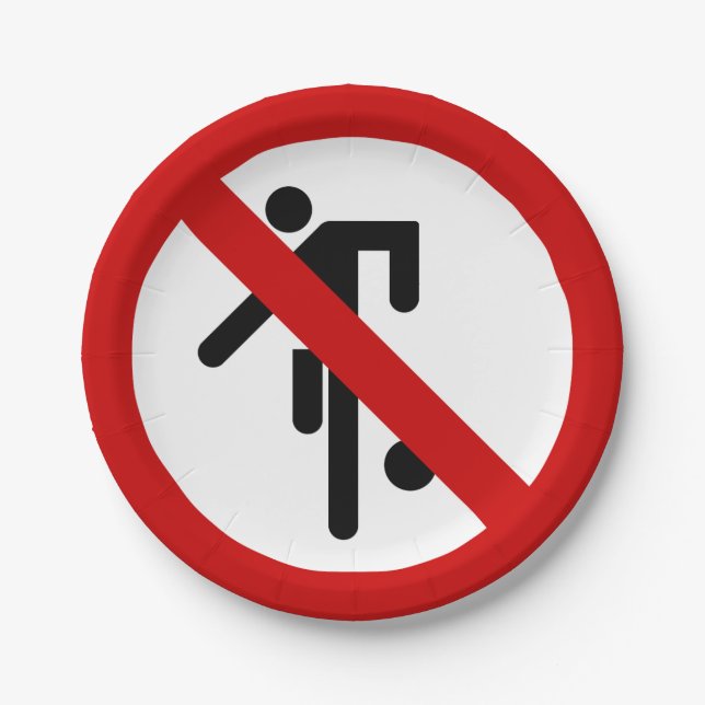 NO Ball Games ⚠ Thai Park Sign ⚠ Paper Plate (Front)