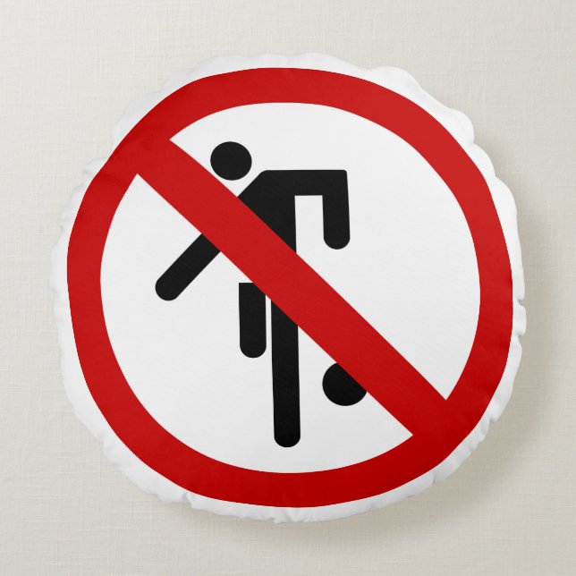 NO Ball Games ⚠ Thai Park Sign ⚠ Round Cushion (Front)