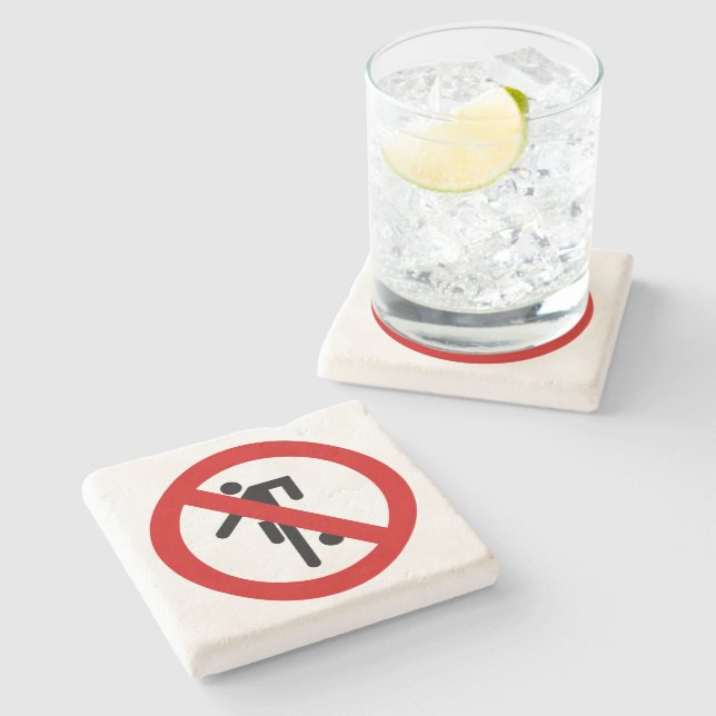 NO Ball Games ⚠ Thai Park Sign ⚠ Stone Coaster (Side)