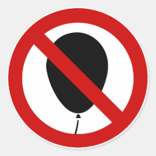 NO Balloon ⚠ Thai Sign ⚠ Classic Round Sticker