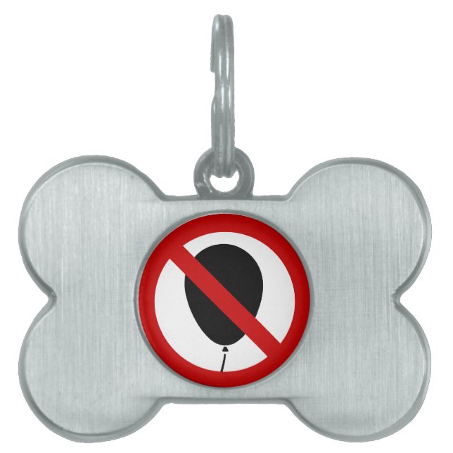 NO Balloon ⚠ Thai Sign ⚠ Pet Name Tag (Front)