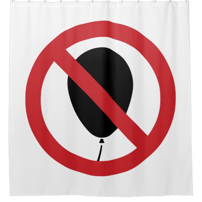 NO Balloon ⚠ Thai Sign ⚠ Shower Curtain (Front)
