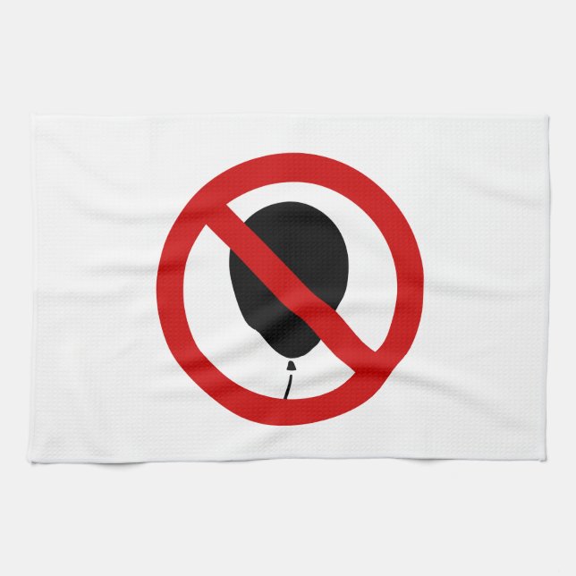 NO Balloon ⚠ Thai Sign ⚠ Tea Towel (Horizontal)