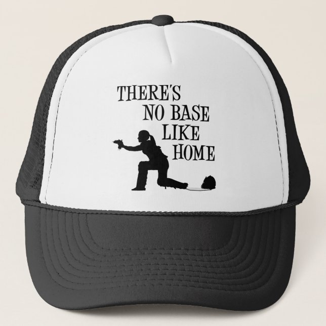 No Base Like Home, black Trucker Hat (Front)