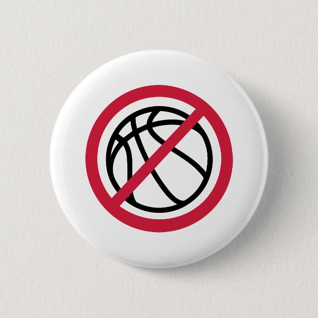 No basketball 6 cm round badge (Front)