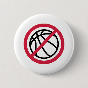 No basketball 6 cm round badge