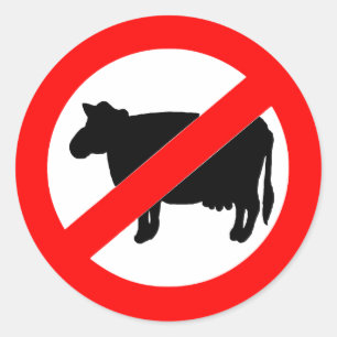 No Beef Sign Classic Round Sticker