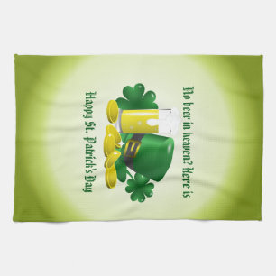 No beer in heaven tea towel