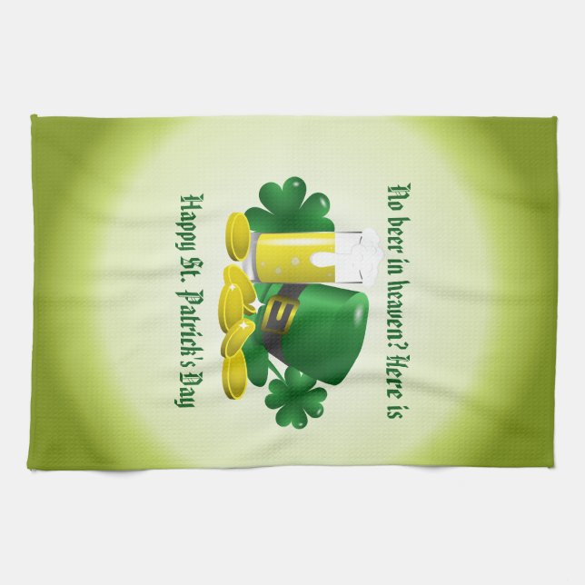 No beer in heaven tea towel (Horizontal)