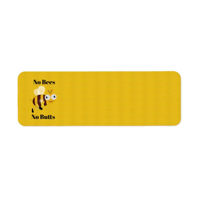 No Bees No Butts Return Address Label (Front)