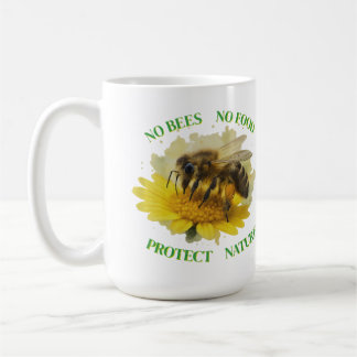 No Bees No Food - Protect Nature Coffee Mug