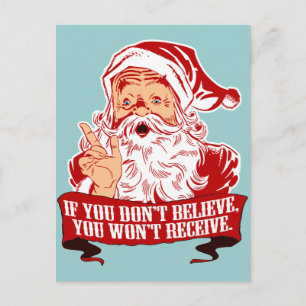 No Believing No Receiving Postcard
