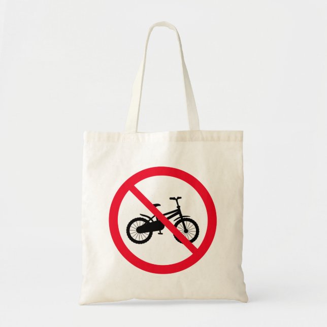 No Bicycle Prohibited Sign | Budget Tote Bag (Front)