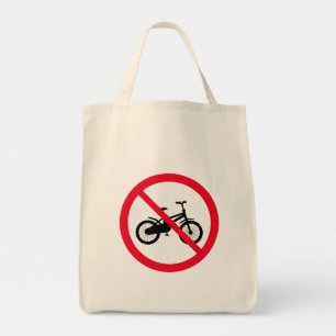 No Bicycle Prohibited Sign Grocery Tote Bag