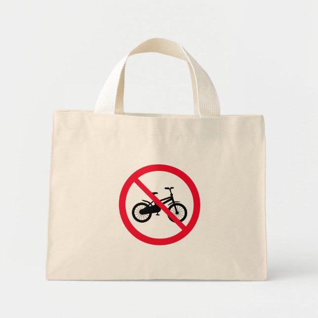 No Bicycle Prohibited Sign | Tiny Tote Bag (Front)