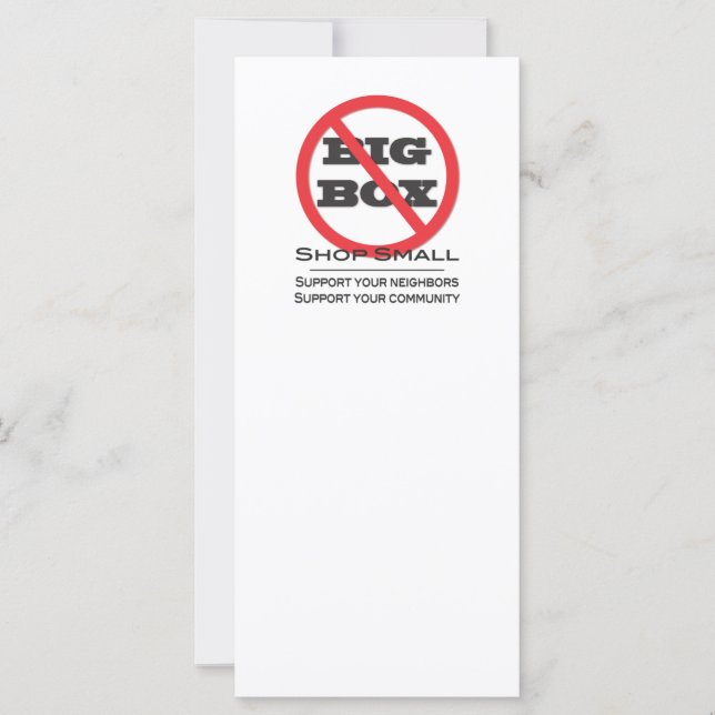 No Big Box Stores! (Front)