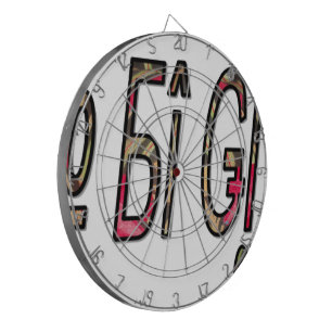 No Bigiji Text Art Print Dartboard