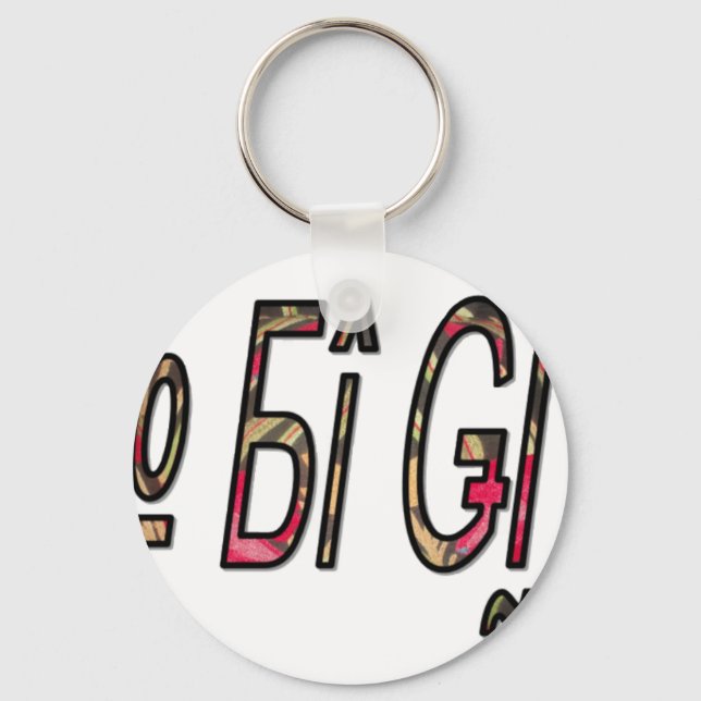 No Bigiji Text Art Print Key Ring (Front)