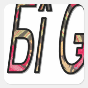 No Bigiji Text Art Print Square Sticker