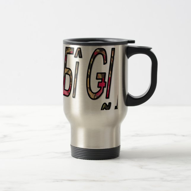 No Bigiji Text Art Print Travel Mug (Right)