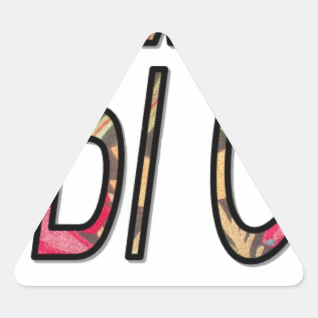 No Bigiji Text Art Print Triangle Sticker (Front)