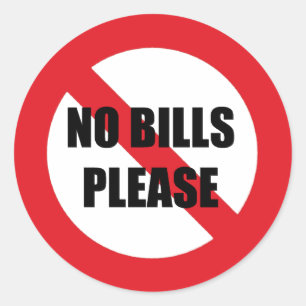 No bills please - funny stickers for mailbox
