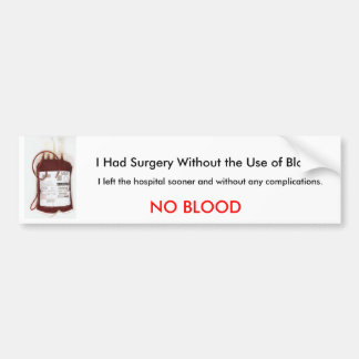 No Blood Bumper Sticker