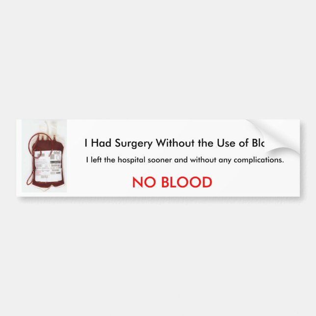 No Blood Bumper Sticker (Front)