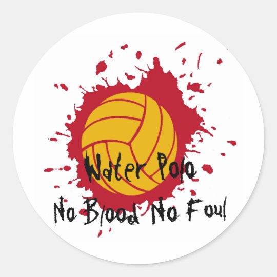 No Blood No Foul Classic Round Sticker Zazzle.co.uk