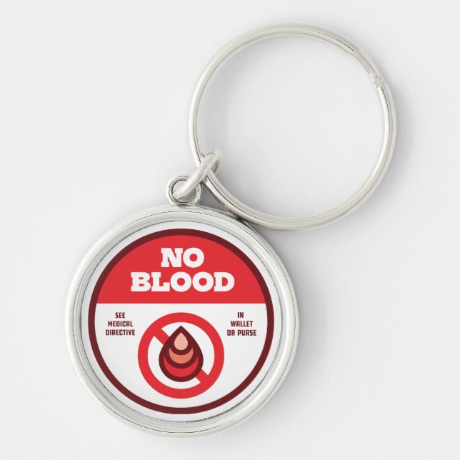No Blood! Option 1 Key Ring (Front)