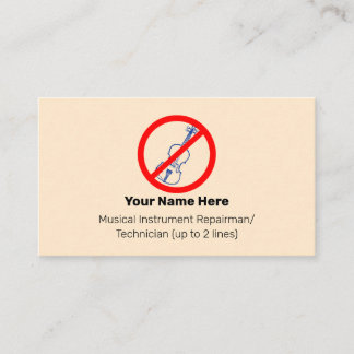 No Blue Violins Instrument Tech Blanched Almond Business Card