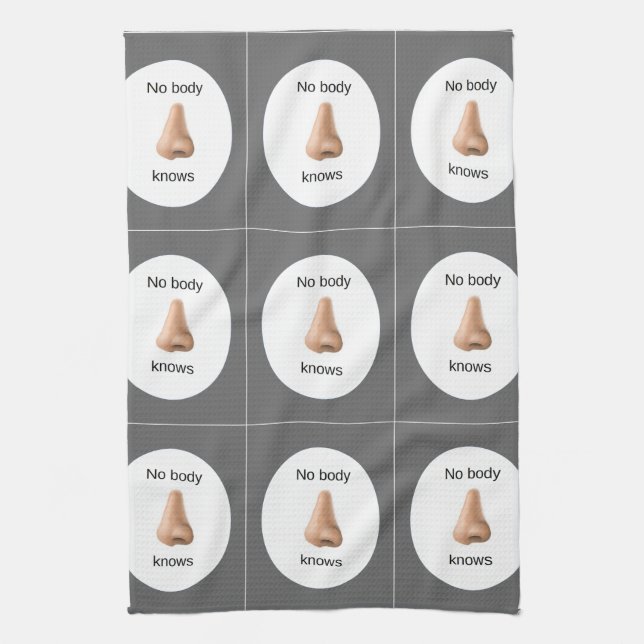 No Body Knows Tea Towel (Vertical)