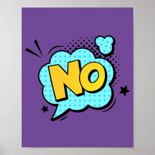 No! Bold Pop Art Comic Poster