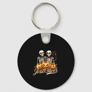 No Bones About It Jesus Saves Christian Halloween Key Ring