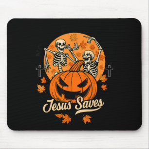 No Bones About It Jesus Saves Christian Halloween Mouse Mat