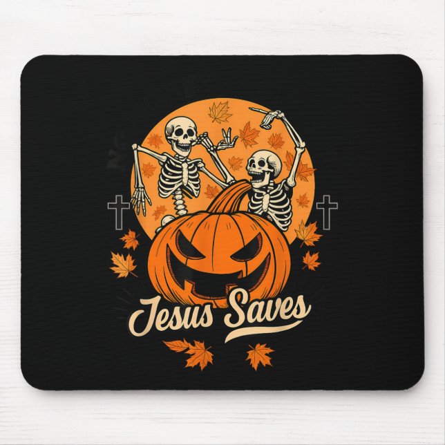 No Bones About It Jesus Saves Christian Halloween  Mouse Mat (Front)